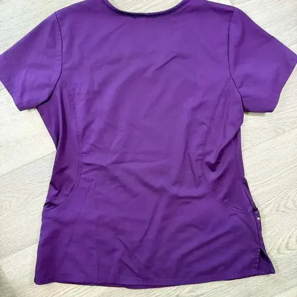 Healing hands women’s purple scrub set large/LT nursing hospital - Picture 3 of 6